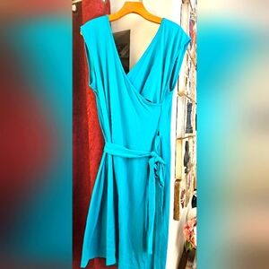 Turquoise wrap dress